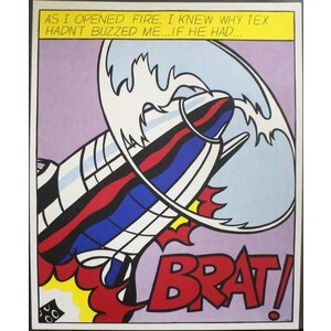 LICHTENSTEIN TRIPTYCH PANEL 1 PRINT : AS I OPENED FIRE...