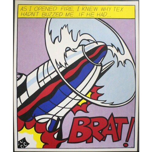 LICHTENSTEIN TRIPTYCH PANEL 1 PRINT : AS I OPENED FIRE... LICHTENSTEIN TRIPTYCH PANEL 1 PRINT : AS I OPENED FIRE...