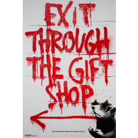 EXIT THROUGH THE GIFT SHOP (RED ) BANKSY MOVIE POSTER