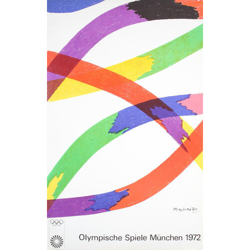 MUNICH OLYMPICS 1972 PIERO DORAZIO SIGNED POSTER MUNICH OLYMPICS 1972 PIERO DORAZIO SIGNED POSTER