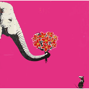 LOVE HURTS PINK OUTIS SIGNED PRINT LOVE HURTS PINK OUTIS SIGNED PRINT