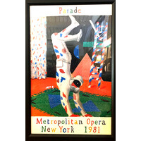 HOCKNEY PARADE METROPOLITAN OPERA 1981 SIGNED FRAMED POSTER