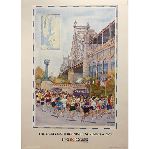 NYC MARATHON 2005 TRUMBULL POSTER NYC MARATHON 2005 TRUMBULL POSTER