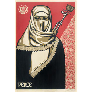 SHEPARD FAIREY SIGNED PEACE (MUSLIM WOMAN) PRINT SHEPARD FAIREY SIGNED PEACE (MUSLIM WOMAN) PRINT
