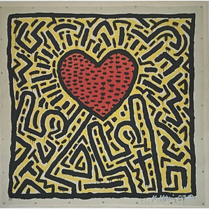 KEITH HARING 1986 SIGNED LITHOGRAPH