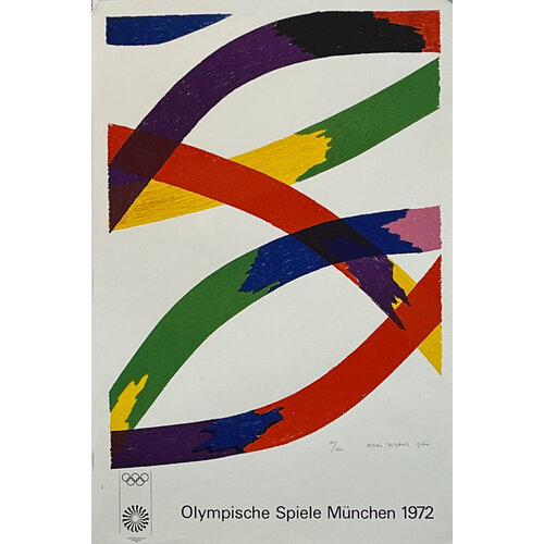 MUNICH OLYMPICS 1972 PIERO DORAZIO SIGNED POSTER