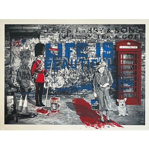 MR BRAINWASH JUBILATION QUEEN AND GUARD SIGNED NUMBERED PRINT