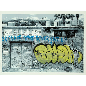 MR. BRAINWASH NEVER GIVE UP SIGNED PRINT MR. BRAINWASH NEVER GIVE UP SIGNED PRINT