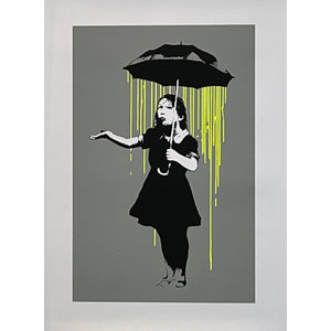 BANKSY / THE WEST COUNTRY PRINCE NOLA  GIRL PRINT  (GREEN RAIN)