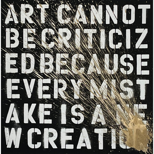 Mr. Brainwash MR. BRAINWASH SIGNED ART CANNOT BE CRITICIZED GOLD SPLATTER PRINT Mr. Brainwash MR. BRAINWASH SIGNED ART CANNOT BE CRITICIZED GOLD SPLATTER PRINT