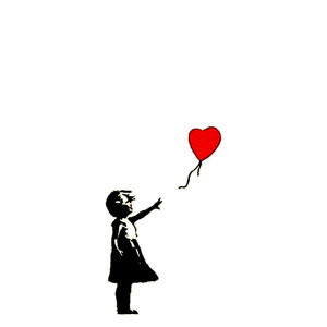 BANKSY/WEST COUNTRY PRINCE GIRL WITH RED HEART BALLOON PRINT