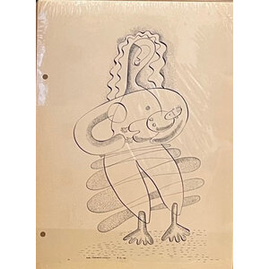 WILLIAM FREDERICKSEN SIGNED PEN & INK DRAWING UNTITLED (WOMAN HOLDING BABY)