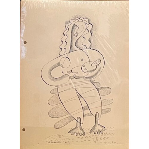 WILLIAM FREDERICKSEN SIGNED PEN & INK DRAWING UNTITLED (WOMAN HOLDING BABY) WILLIAM FREDERICKSEN SIGNED PEN & INK DRAWING UNTITLED (WOMAN HOLDING BABY)