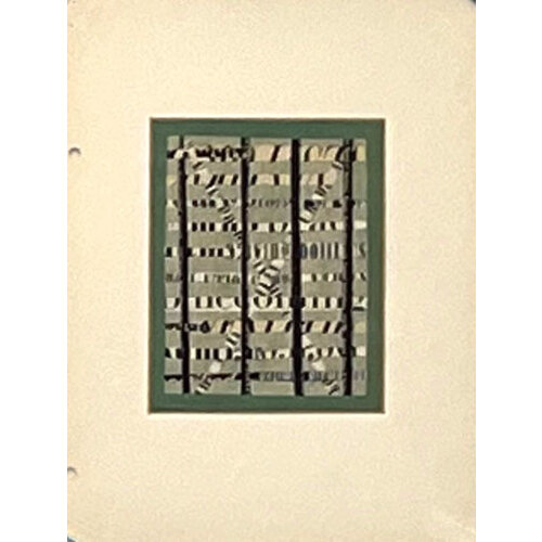 WILLIAM FREDERICKSEN SIGNED COLLAGE UNTITLED (GREEN & BLACK ABSTRACT)