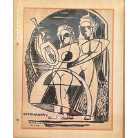 WILLIAM FREDERICKSEN SIGNED WOOD PRINT TITLED "SERENADERS"