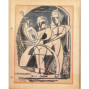 WILLIAM FREDERICKSEN SIGNED WOOD PRINT TITLED "SERENADERS"