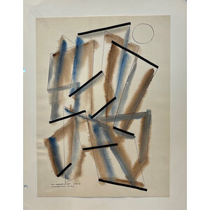 WILLIAM FREDERICKSEN SIGNED WATER COLOR & INK DRAWING TITLED "CONSTRUCTION #102"