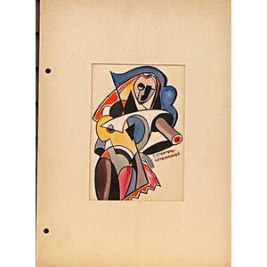 WILLIAM FREDERICKSEN SIGNED WATER COLOR & INK DRAWING UNTITLED (ABSTRACT FACE & TORSO OF WOMAN) WILLIAM FREDERICKSEN SIGNED WATER COLOR & INK DRAWING UNTITLED (ABSTRACT FACE & TORSO OF WOMAN)