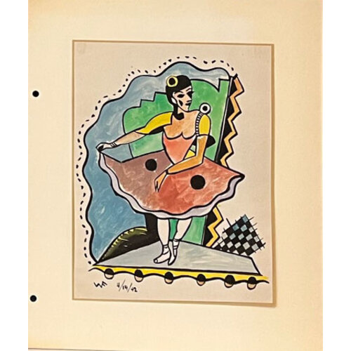 WILLIAM FREDERICKSEN SIGNED WATER COLOR & INK DRAWING UNTITLED (DANCER) WILLIAM FREDERICKSEN SIGNED WATER COLOR & INK DRAWING UNTITLED (DANCER)