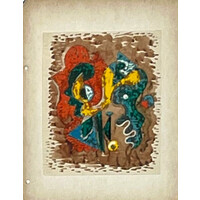 WILLIAM FREDERICKSEN SIGNED WATER COLOR & INK DRAWING UNTITLED (TWO FIGURES)