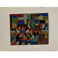 WILLIAM FREDERICKSEN SIGNED ACRYLIC DRAWING UNTITLED (ABSTRACT STILL LIFE WITH BOTTLE)
