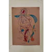 WILLIAM  FREDERICKSEN SIGNED INK  & COLOR PENCIL DRAWING TITLED "INSPERE"