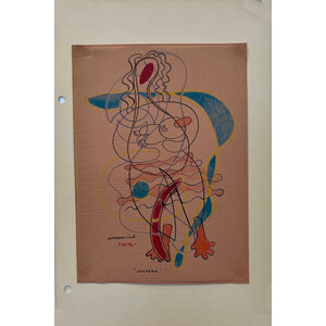 WILLIAM  FREDERICKSEN SIGNED INK  & COLOR PENCIL DRAWING TITLED "INSPERE"