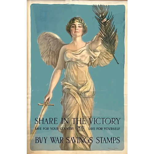 WWI SHARE IN THE VICTORY WAR SAVINGS STAMPS POSTER WWI SHARE IN THE VICTORY WAR SAVINGS STAMPS POSTER
