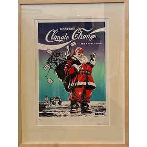 BAMBI SIGNED ENVIRO SANTA - MONOCHROME MASK PRINT