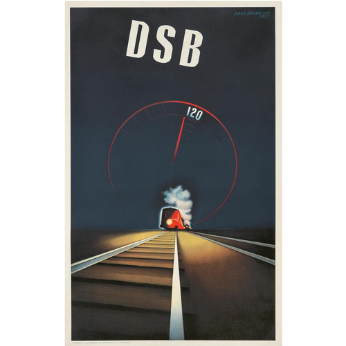 Aage Rasmussen DSB DANISH RAILWAY RASMUSSEN POSTER Aage Rasmussen DSB DANISH RAILWAY RASMUSSEN POSTER