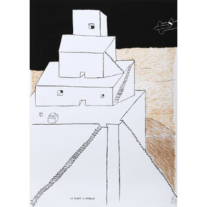 LA TORRE DI BABELE ETTORE SOTTSASS SIGNED LITHOGRAPH LA TORRE DI BABELE ETTORE SOTTSASS SIGNED LITHOGRAPH