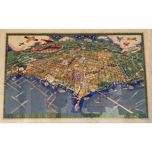 1931 ILLUSTRATED MAP OF CHICAGO BY CHARLES TURZAK AND HENRY T. CHAPMAN