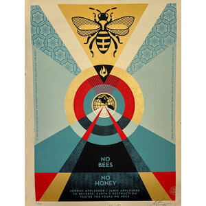 SHEPARD FAIREY NO BEES NO HONEY SIGNED PRINT