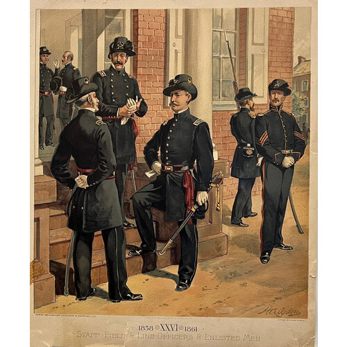 PRINT OF STAFF FIELD & LINE OFFICERS & ENLISTED MEN U.S. ARMY 1858-1861