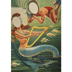 1950s SYLVANIA PHOTO OP CUT-OUTS: PIRATE/MERMAID