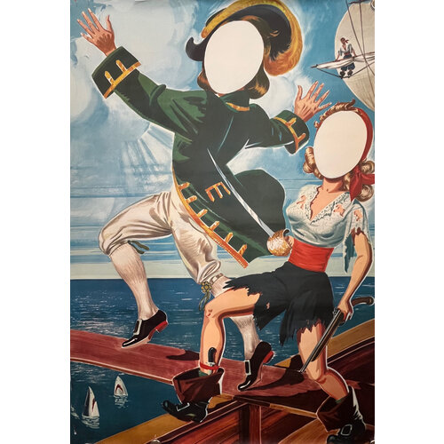 1950s SYLVANIA PHOTO OP CUT-OUTS: PIRATE/MERMAID