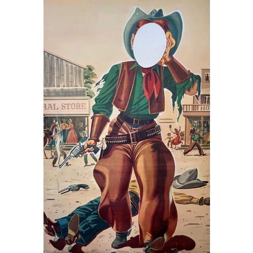 1950s SYLVANIA PHOTO OP CUT-OUTS: JUNGLE/COWBOY 1950s SYLVANIA PHOTO OP CUT-OUTS: JUNGLE/COWBOY
