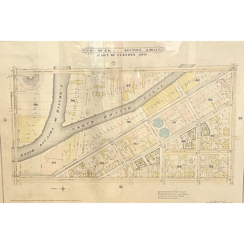 ROBINSON 1886 MAP OF CHICAGO (PART OF ELSTON'S ADDN) PLATE17