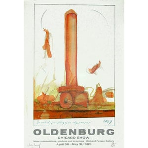 Oldenburg, Claes CLAES OLDENBURG SIGNED CHICAGO SHOW INVERTED FIREPLUG POSTER