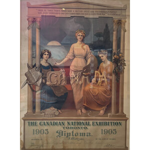 DIPLOMA FROM THE 1905 CANADIAN NATIONAL EXHIBITION