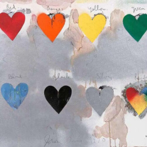 EIGHT HEARTS JIM DINE PRINT