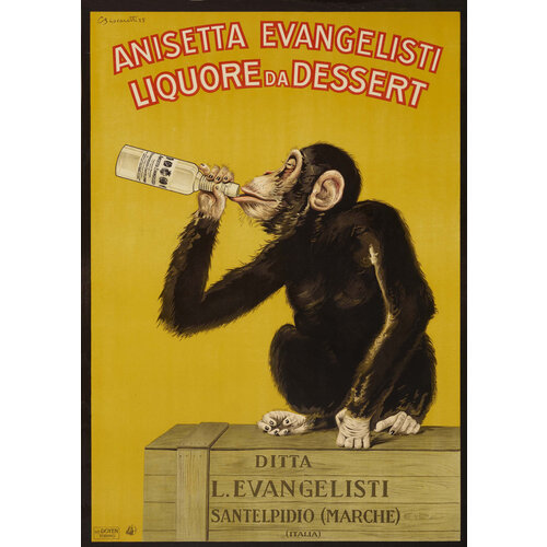 ANISETTA EVANGELISTI LIQUOR POSTER