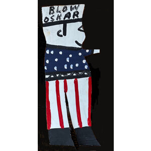 BLOW OSKAR PRIMITIVE FIGURE PAINTED ON TIN