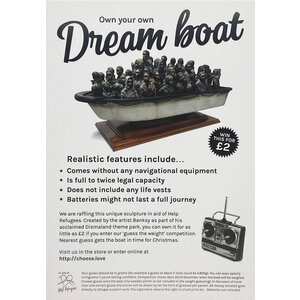 BANKSY OWN YOUR OWN DREAM BOAT RAFFLE CARD