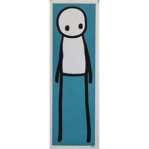 STIK STANDING FIGURE TEAL PRINT SIGNED IN BLACK