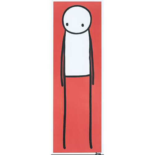 STIK THE BIG ISSUE RED STANDING FIGURE SIGNED PRINT STIK THE BIG ISSUE RED STANDING FIGURE SIGNED PRINT