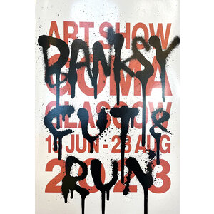 BANKSY CUT & RUN EXHIBITION POSTER (SPRAY PAINT)