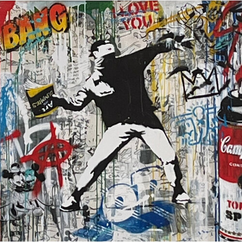 MR. BRAINWASH - BANKSY THROWER PRINT