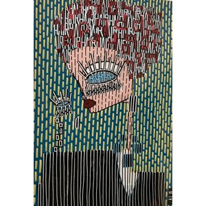 ALO SIGNED ORIGINAL ACRYLIC & MIXED MEDIA PRINT