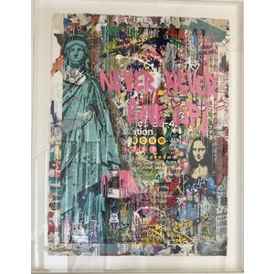 MR. BRAINWASH  SIGNED NEW YORK CITY (NEVER NEVER GIVE UP) PRINT FRAMED MR. BRAINWASH  SIGNED NEW YORK CITY (NEVER NEVER GIVE UP) PRINT FRAMED